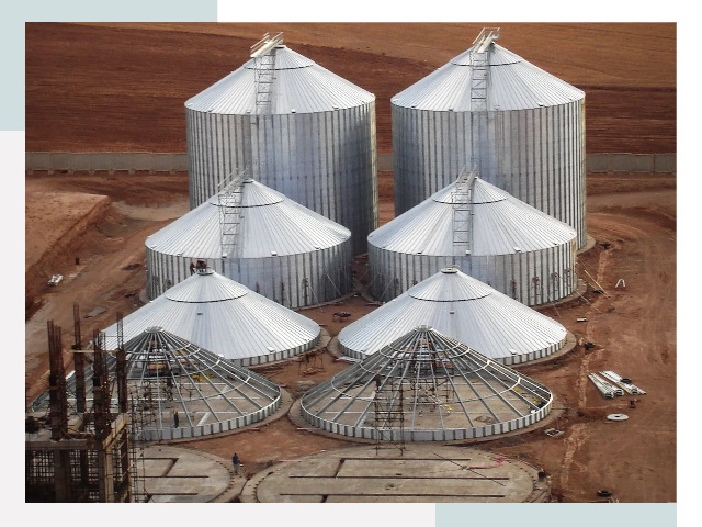 Строительство зерновых силосов в Троицке